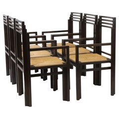 Ensemble postmoderne de six chaises de salle à manger attribué à Hans Hollein, 1980