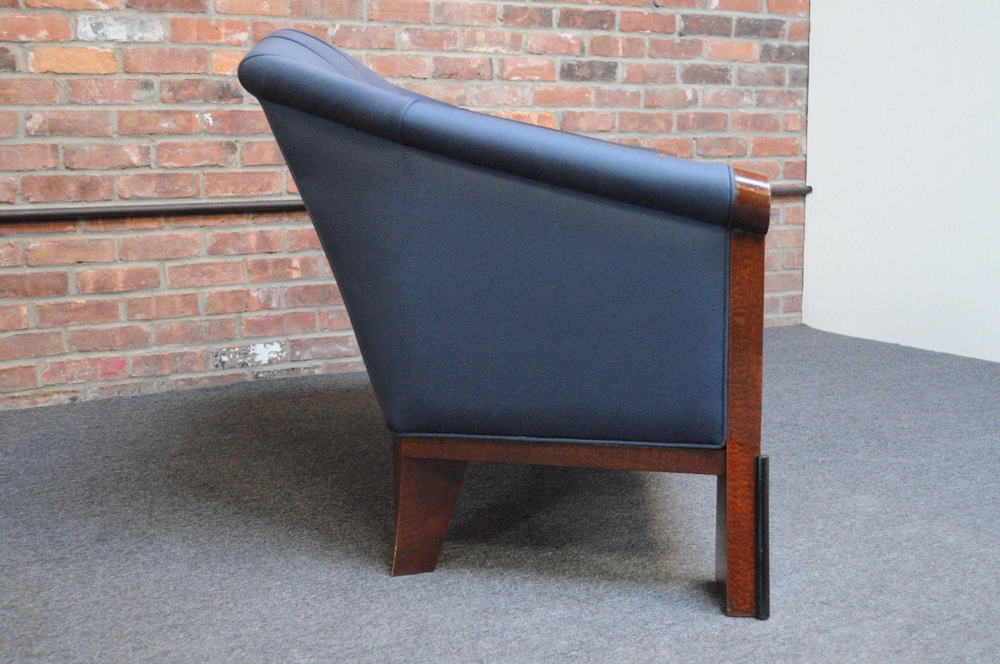 Upholstery Postmodern Settee in Stained Birdseye Maple by Michael Graves For Sale