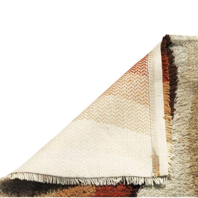 Hand-Knotted Postmodern Shag Rug with Abstract Design, circa 1970