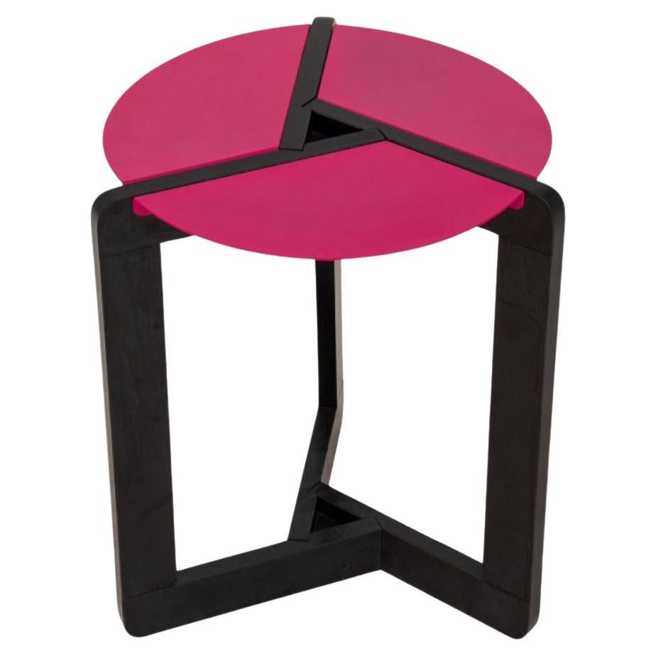 Postmodern Shocking Pink and Black Side Table For Sale