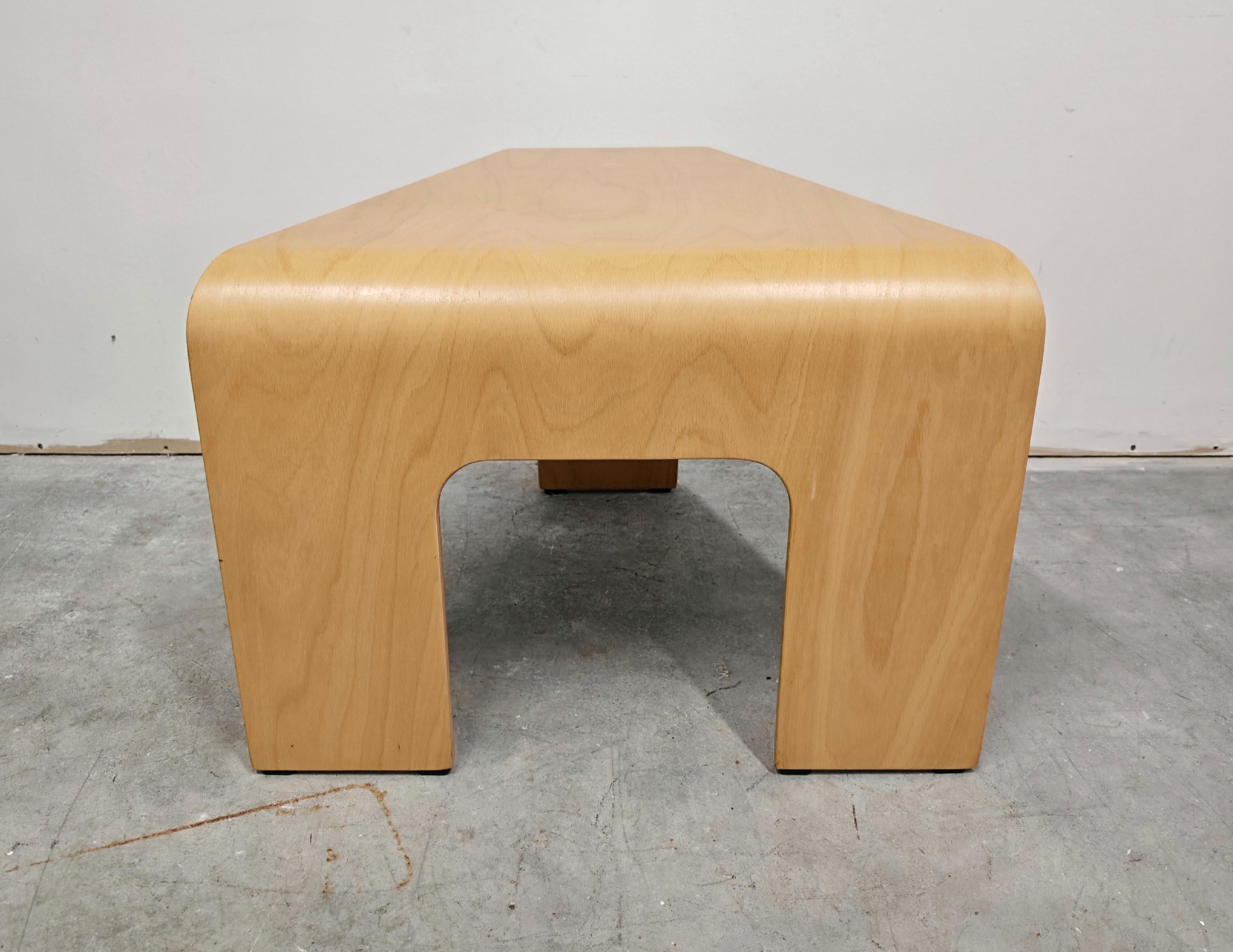 Postmodern Side Table in Beech Plywood by Ekornes Stressless, Norway 1980s For Sale 7