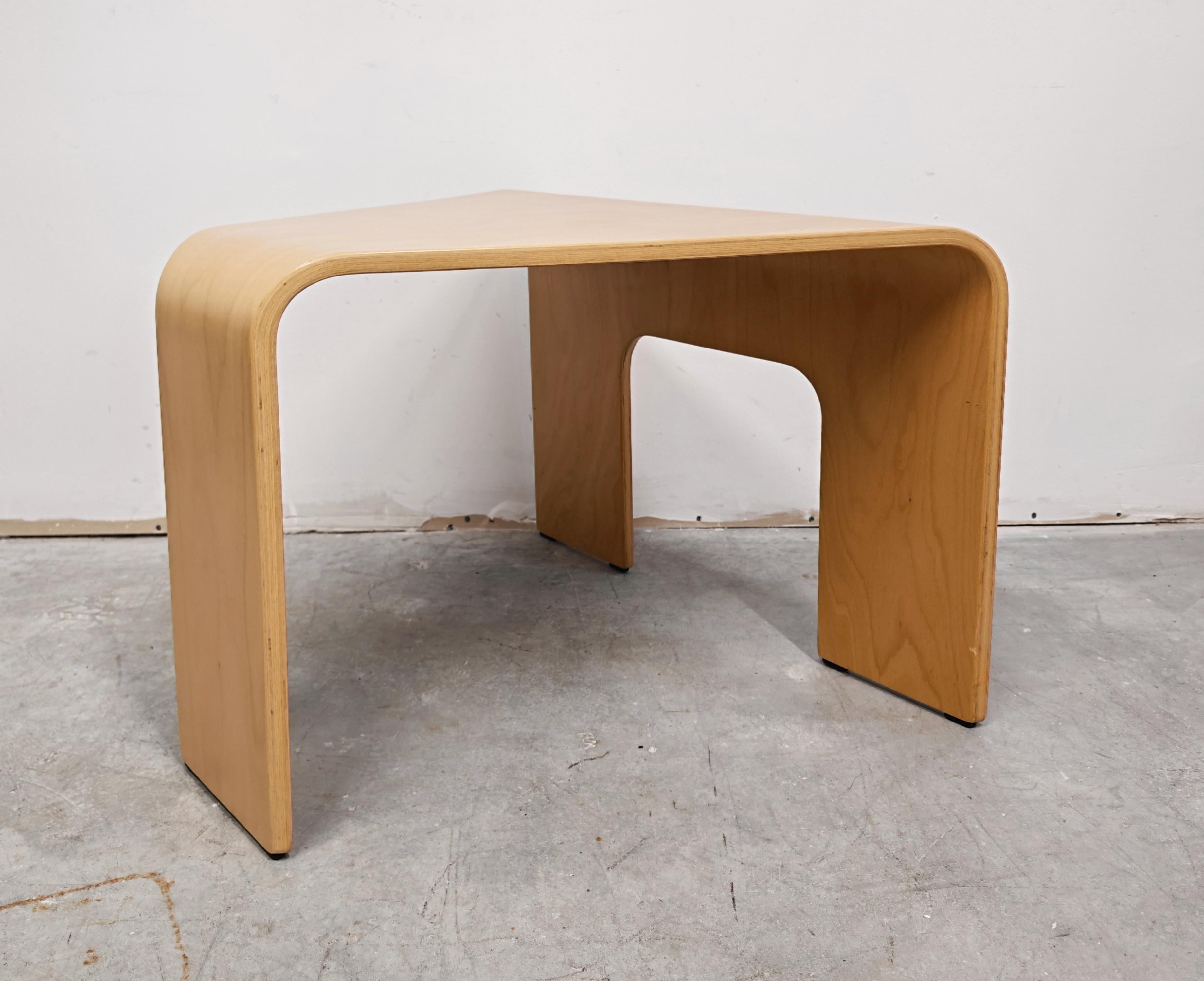Postmodern Side Table in Beech Plywood by Ekornes Stressless, Norway 1980s For Sale 3