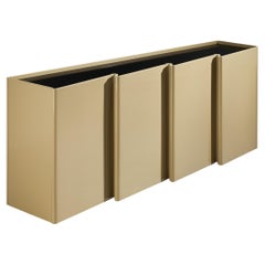 Postmodern Sideboard in Light Yellow with Sculptural Doors