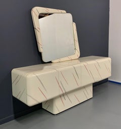 Enfilade postmoderne dans le style de Karl Springer avec miroir asymétrique