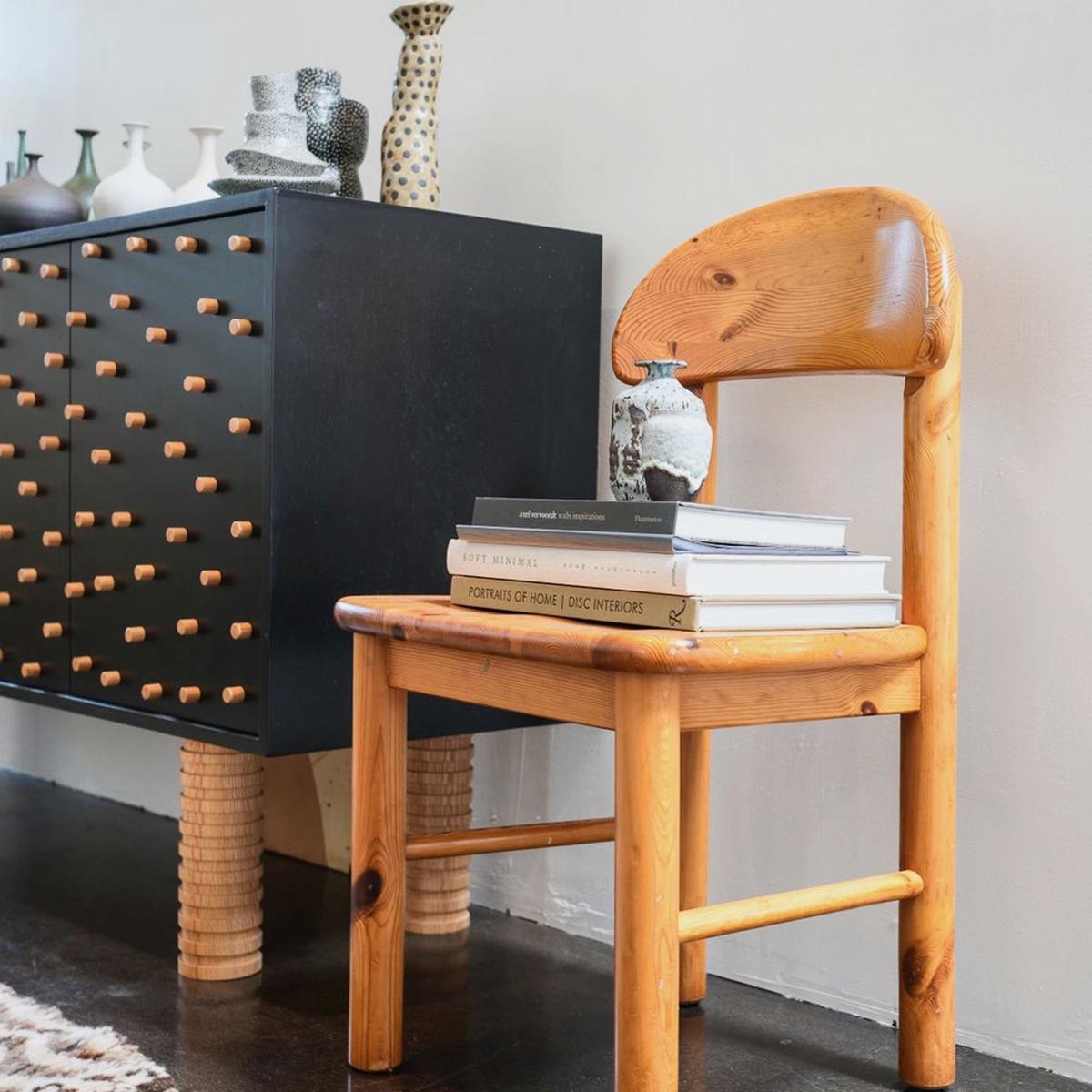 Ebonized Postmodern Sideboard with Peg Detail For Sale