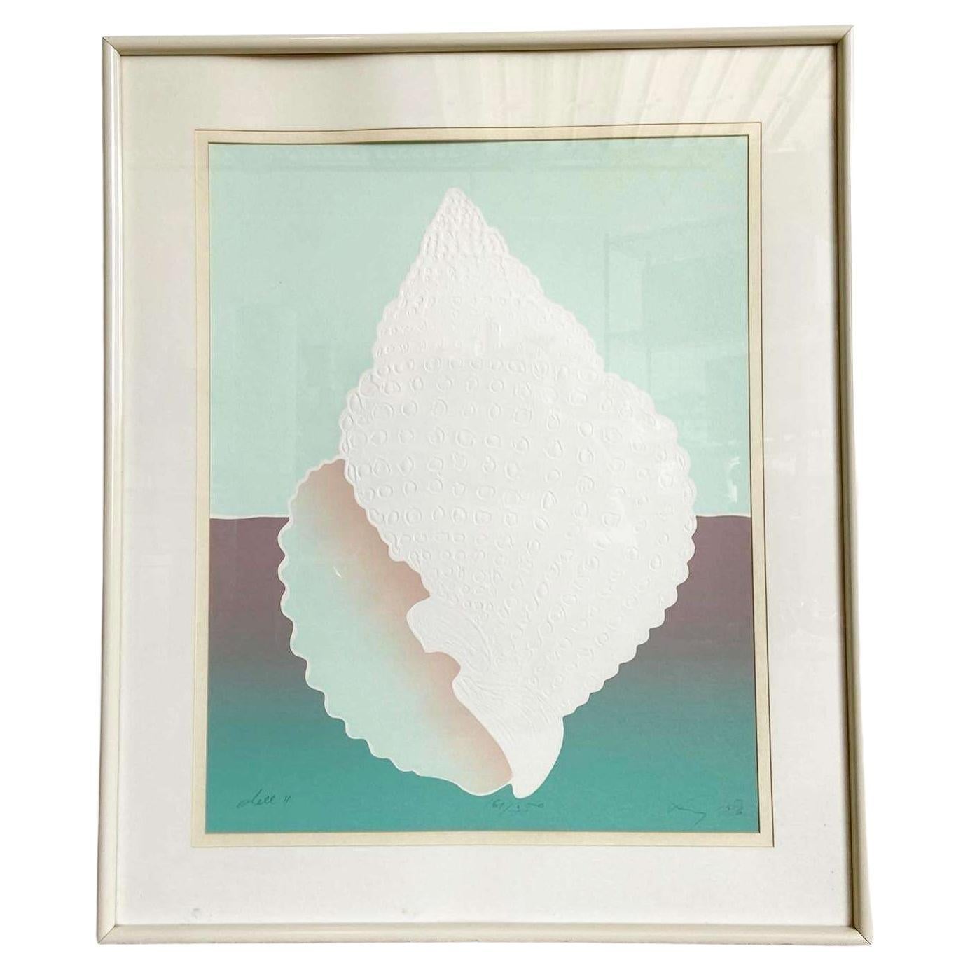 Postmodern Signed and Framed Lithograph Titled “Shell”