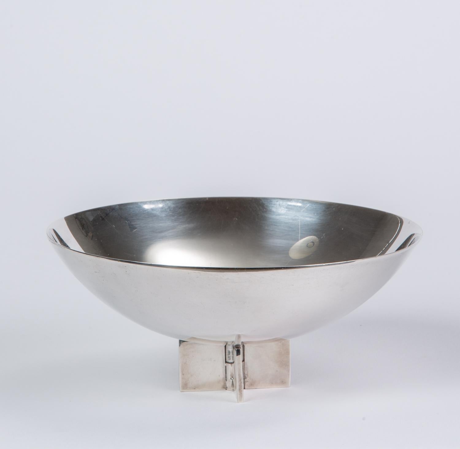 Argentine Postmodern Silver Bowl by Richard Meier for Swid Powell