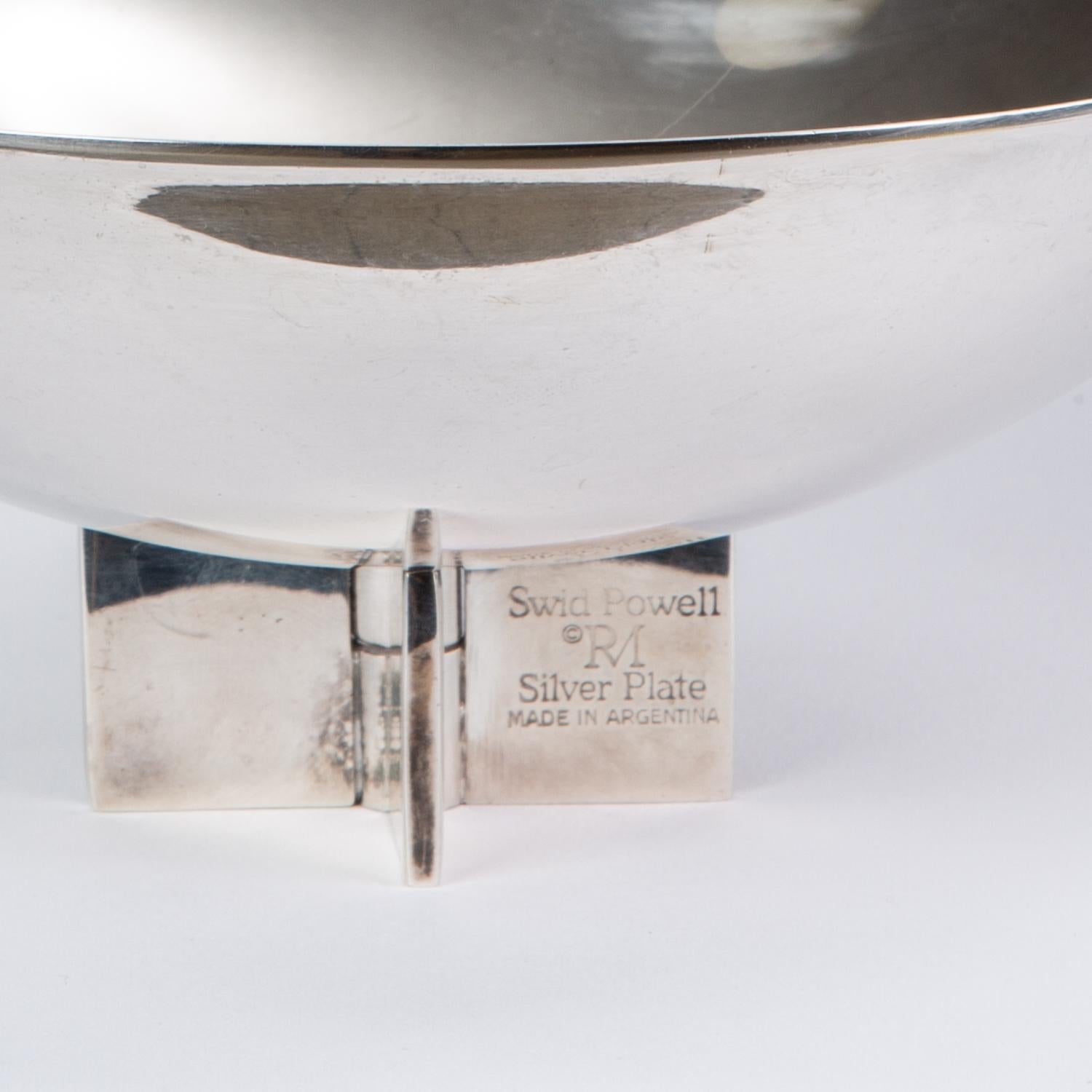Silver Plate Postmodern Silver Bowl by Richard Meier for Swid Powell