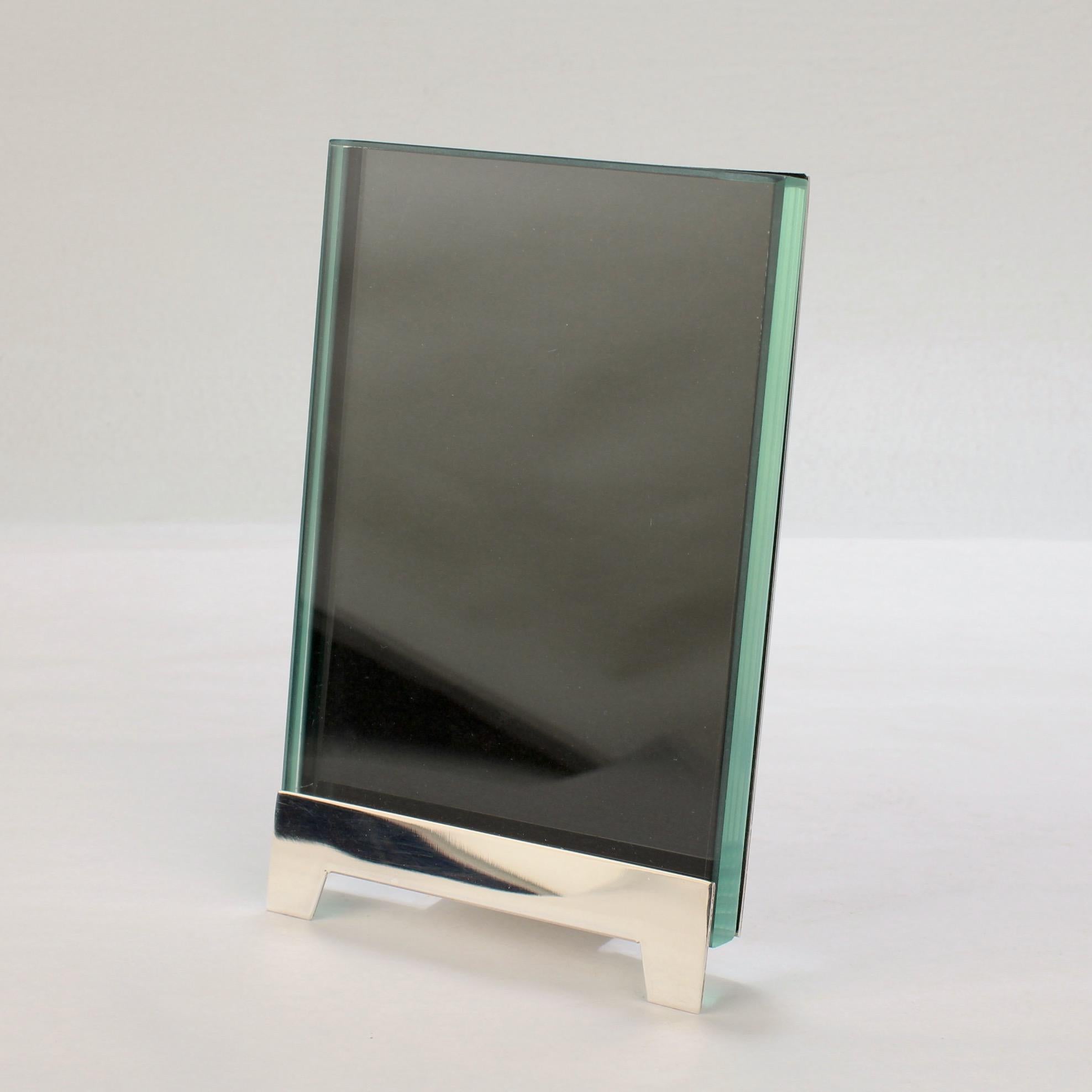 A wonderful postmodern silver-plated easel back frame.

Designed by TsAO & Mckown for Swid Powell.

Model no. 3311 - entitled the 