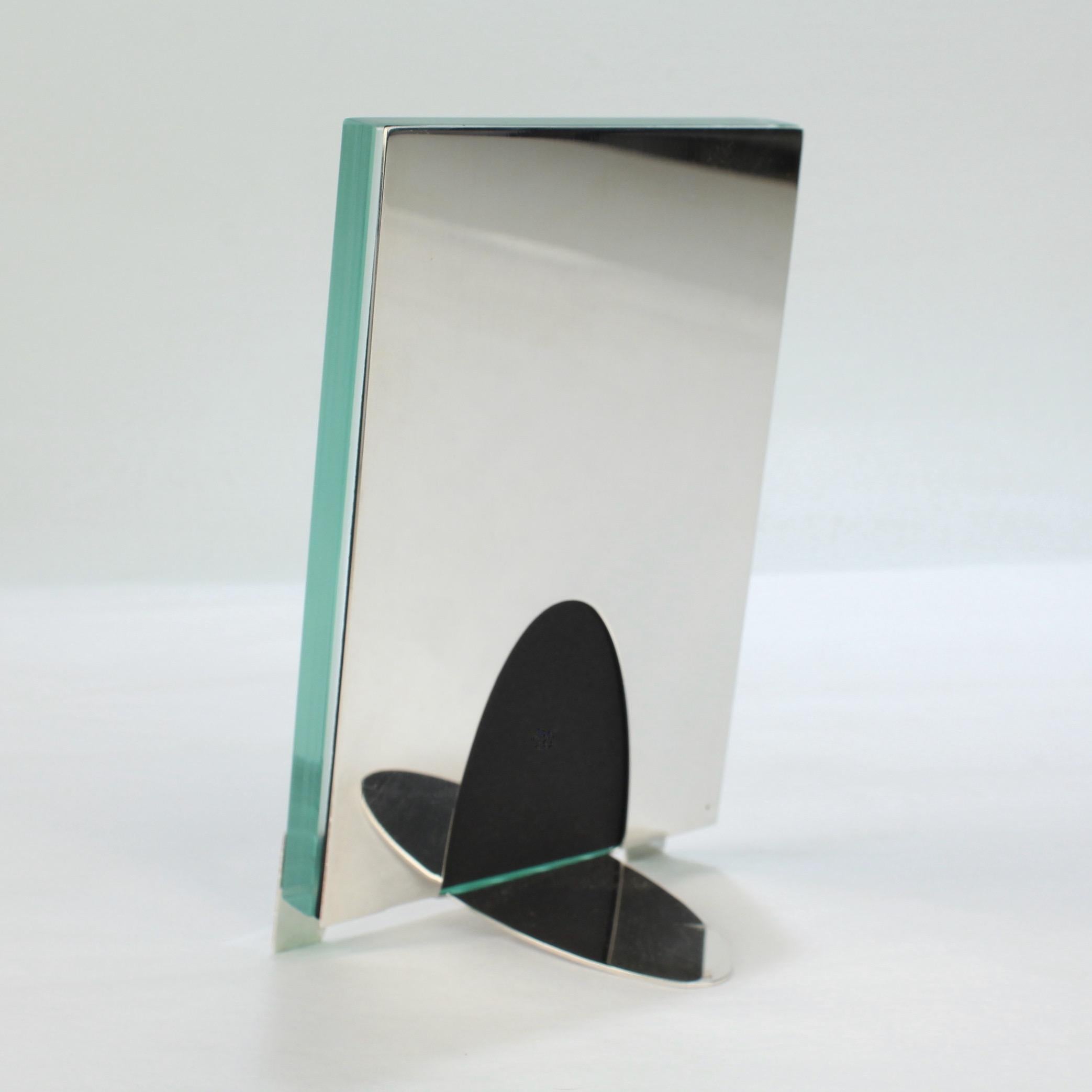 Modernist Postmodern Silver Plate 'Ripple' Photo Frame by TsAO & McKown for Swid Powell For Sale