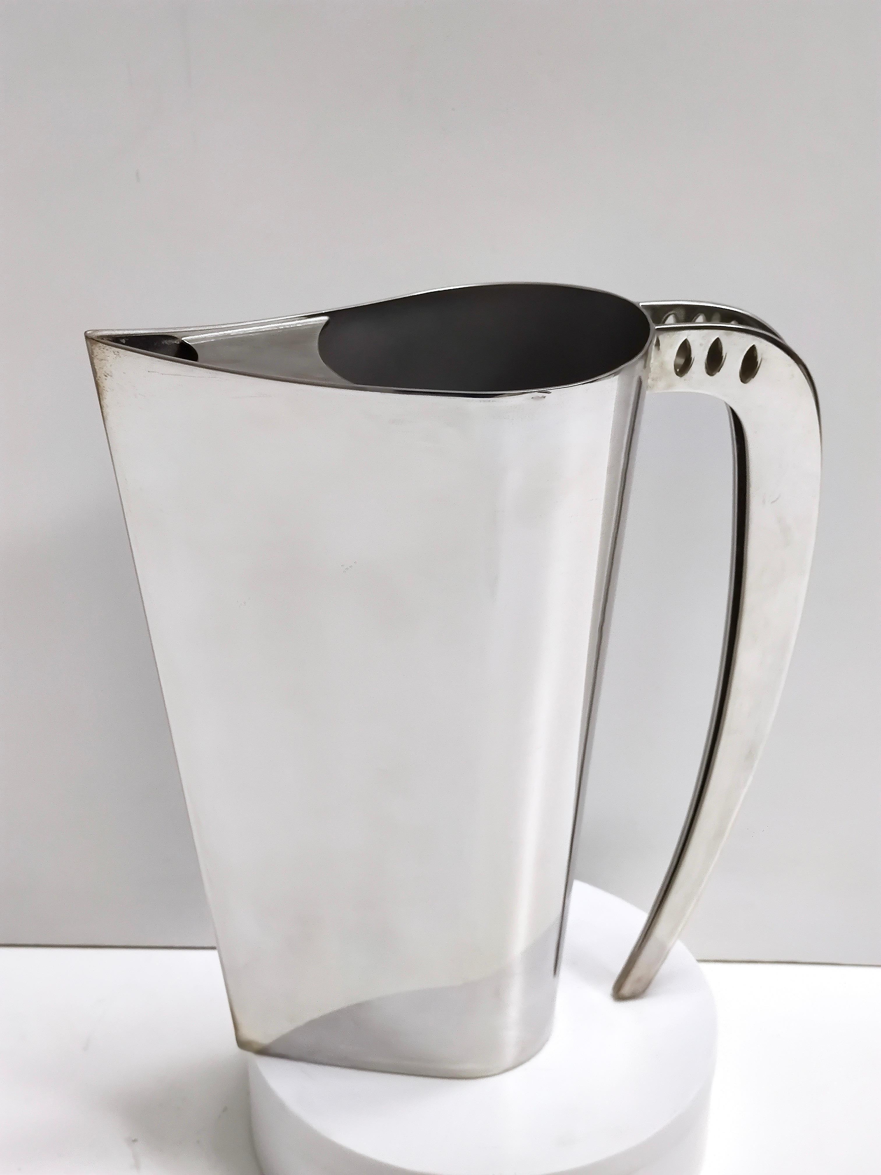 Postmodern Silver Plated Brass Jug 