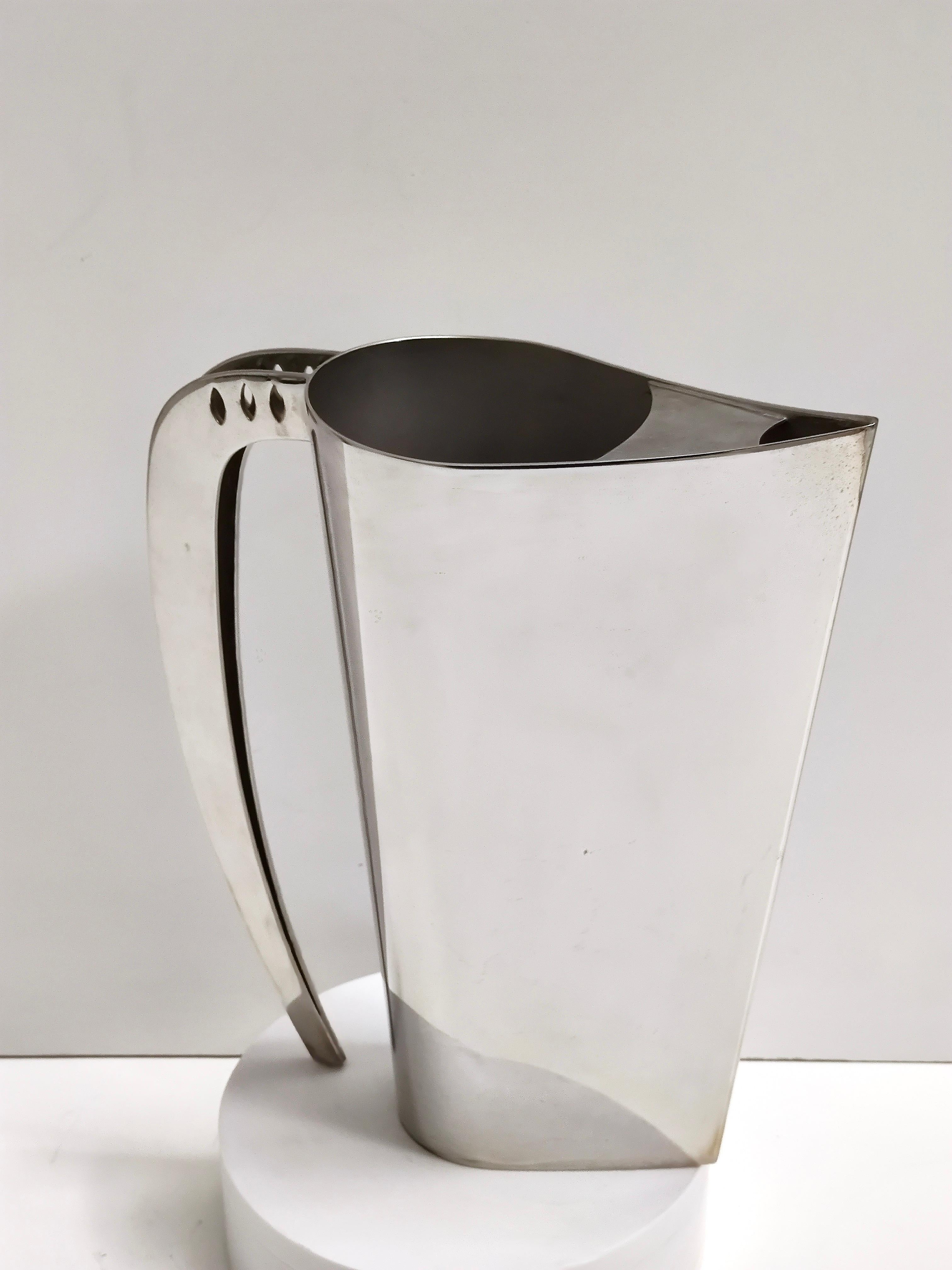 Postmodern Silver Plated Brass Jug 