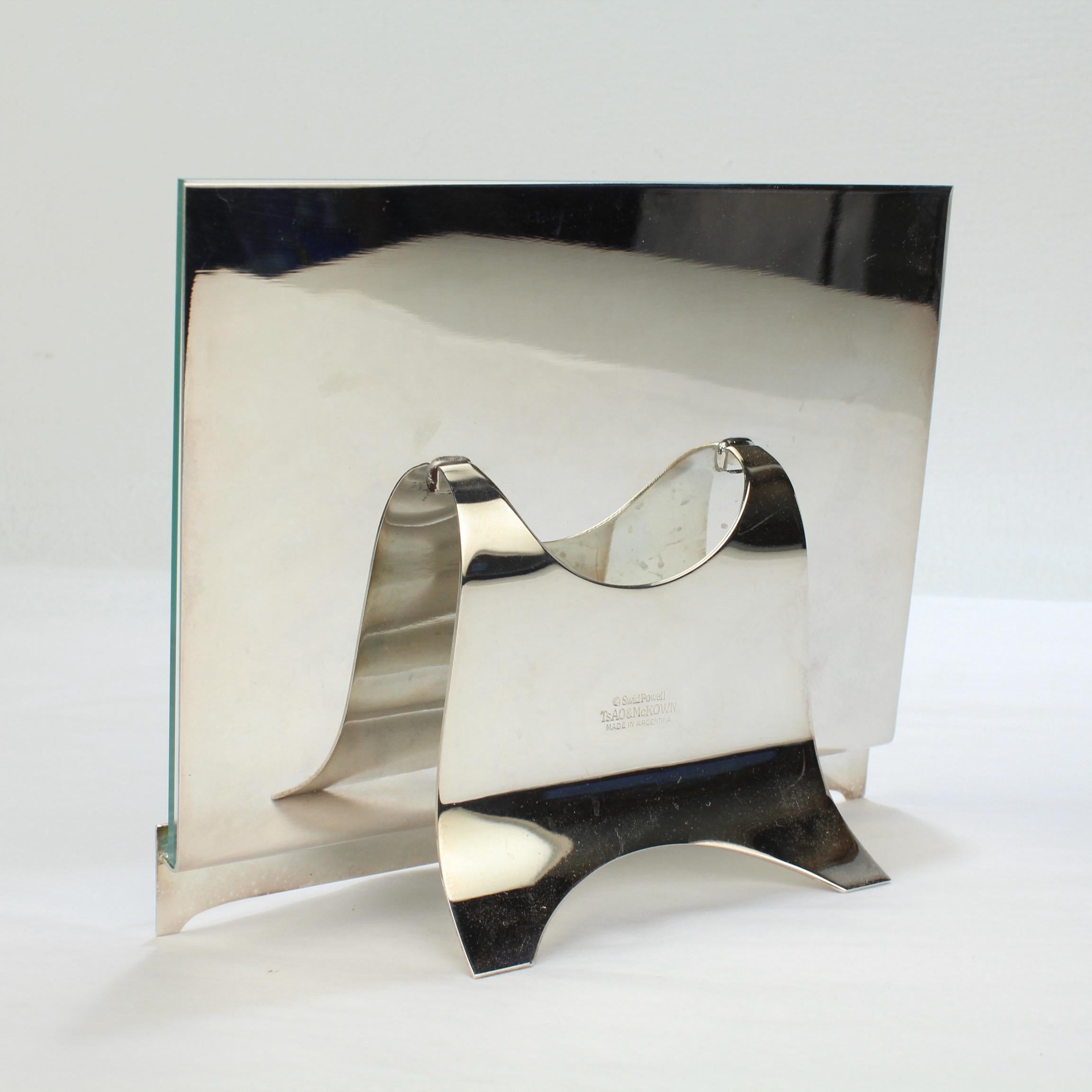 Postmodern Silver Plated Picture Frame by TsAO & McKown for Swid Powell For Sale 1