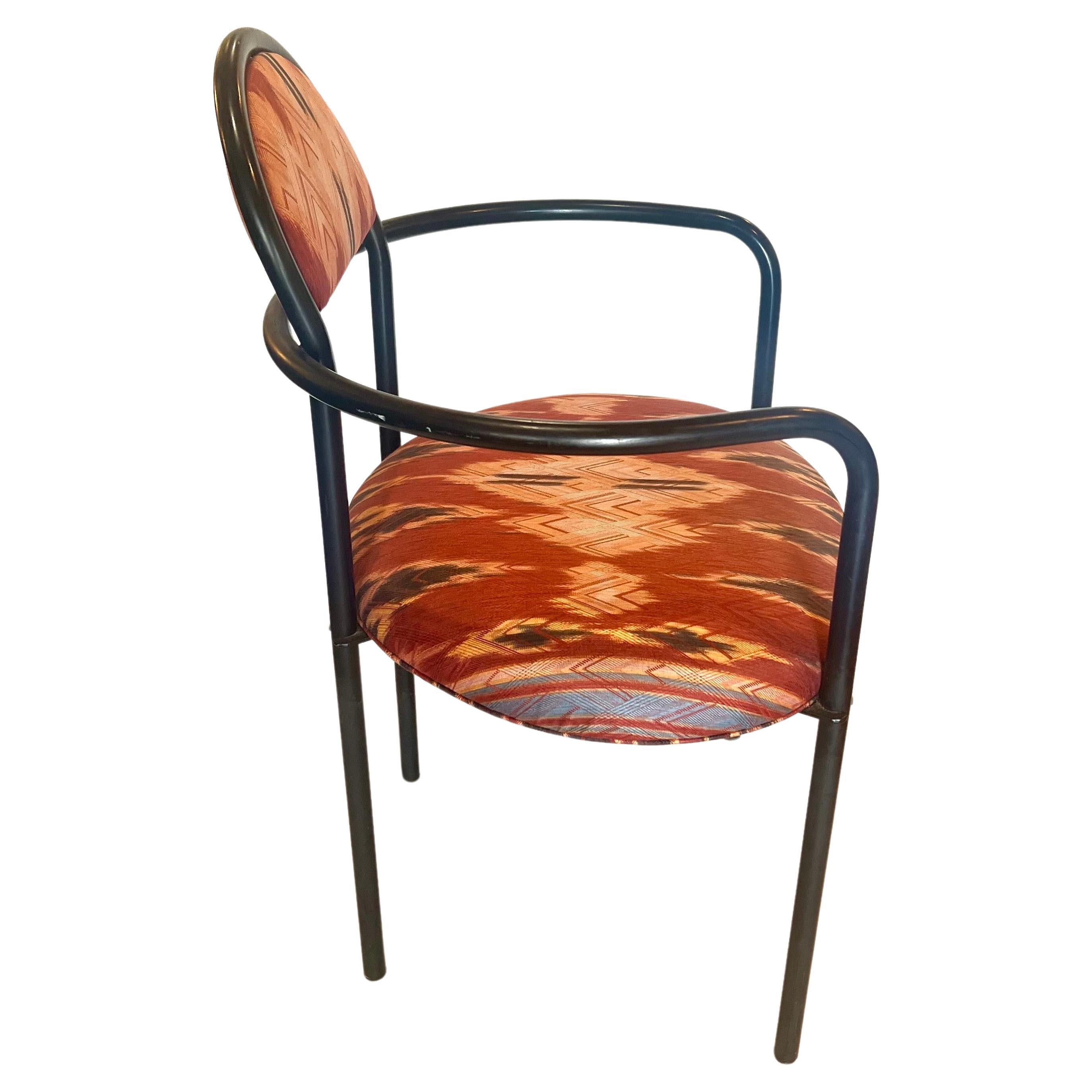 20th Century Postmodern Single Rare Italian Armchair with Donghia Fabric For Sale