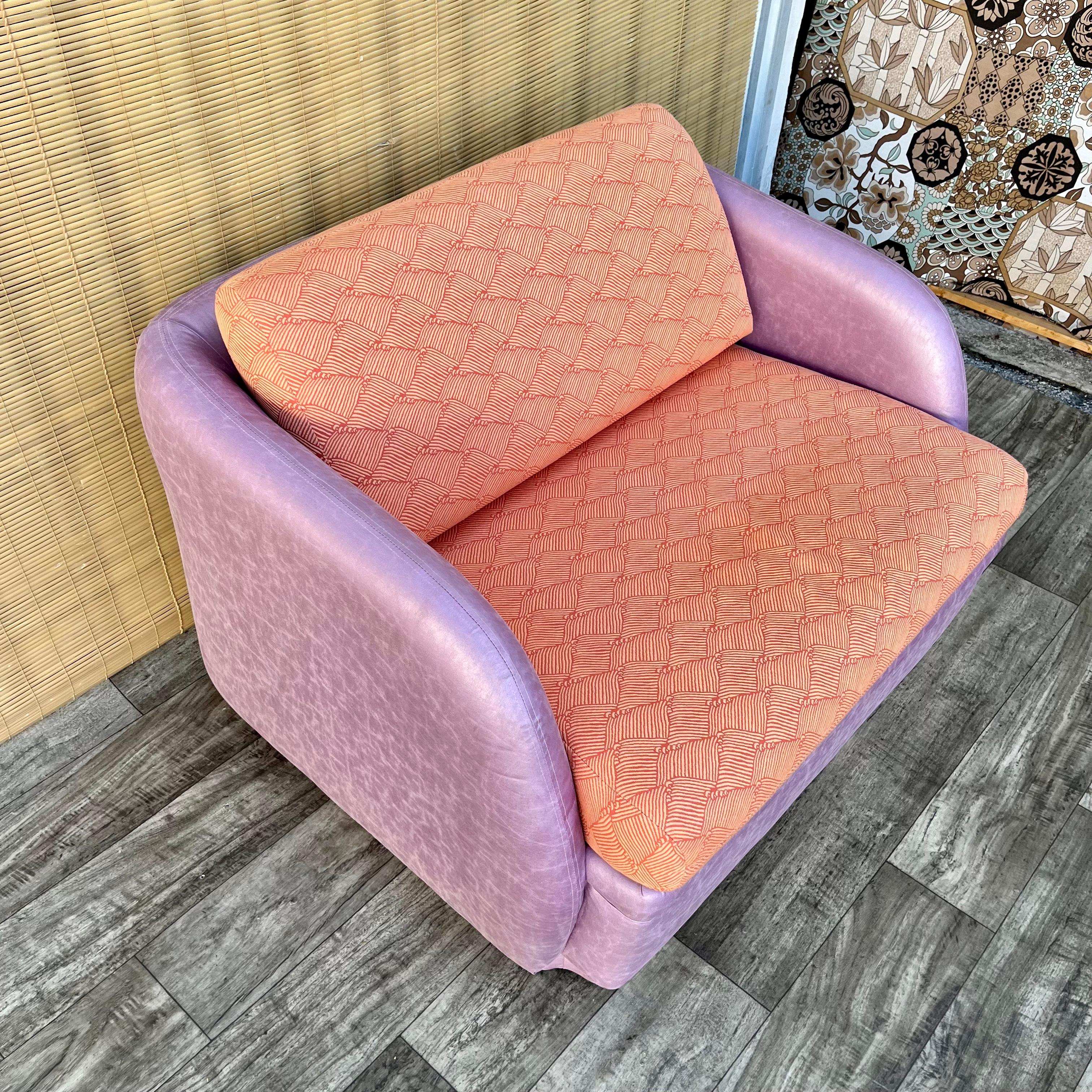 Postmodern Sleeper Lounge Chair and Ottoman by Thayer Coggin. Circa 1980s  3