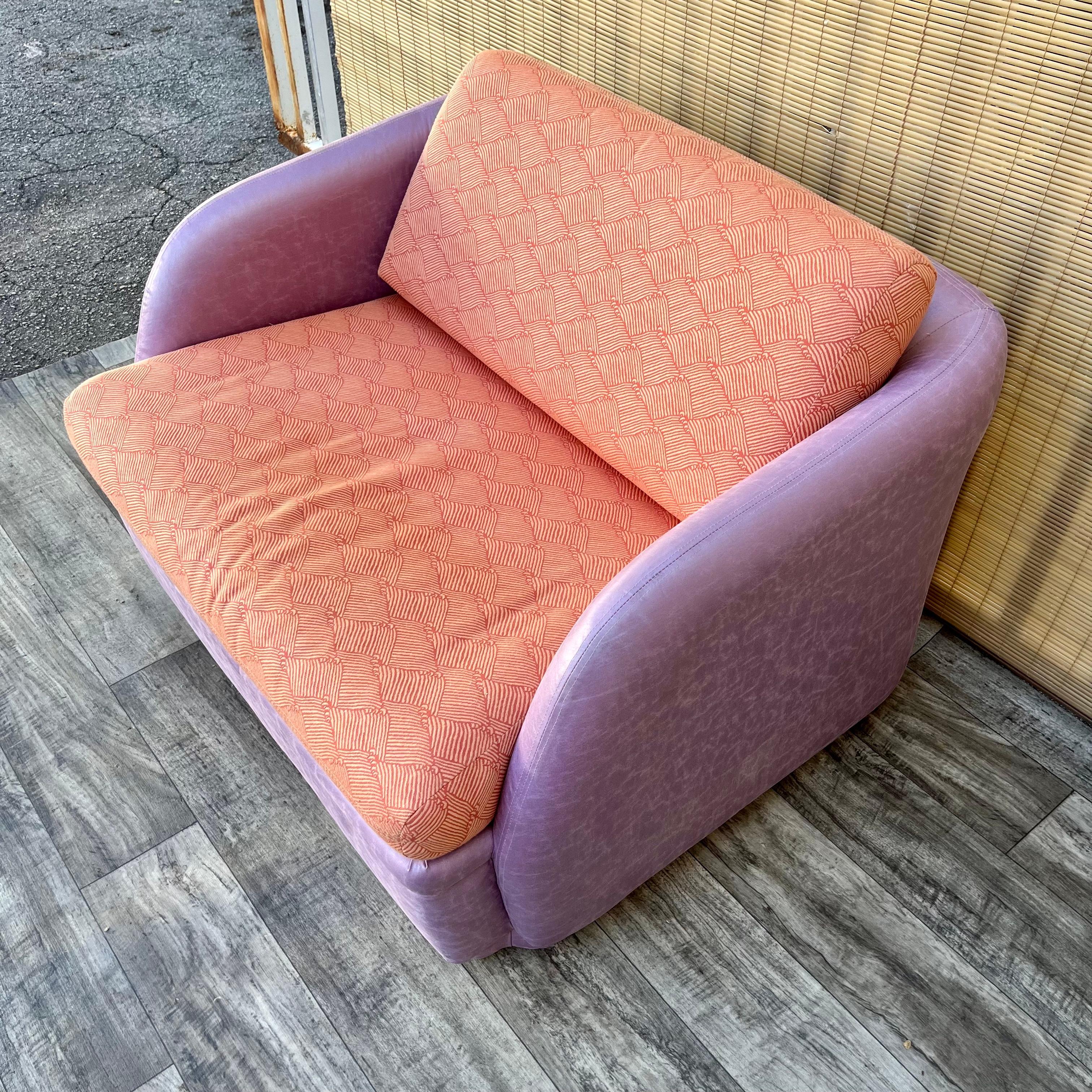 Postmodern Sleeper Lounge Chair and Ottoman by Thayer Coggin. Circa 1980s  4