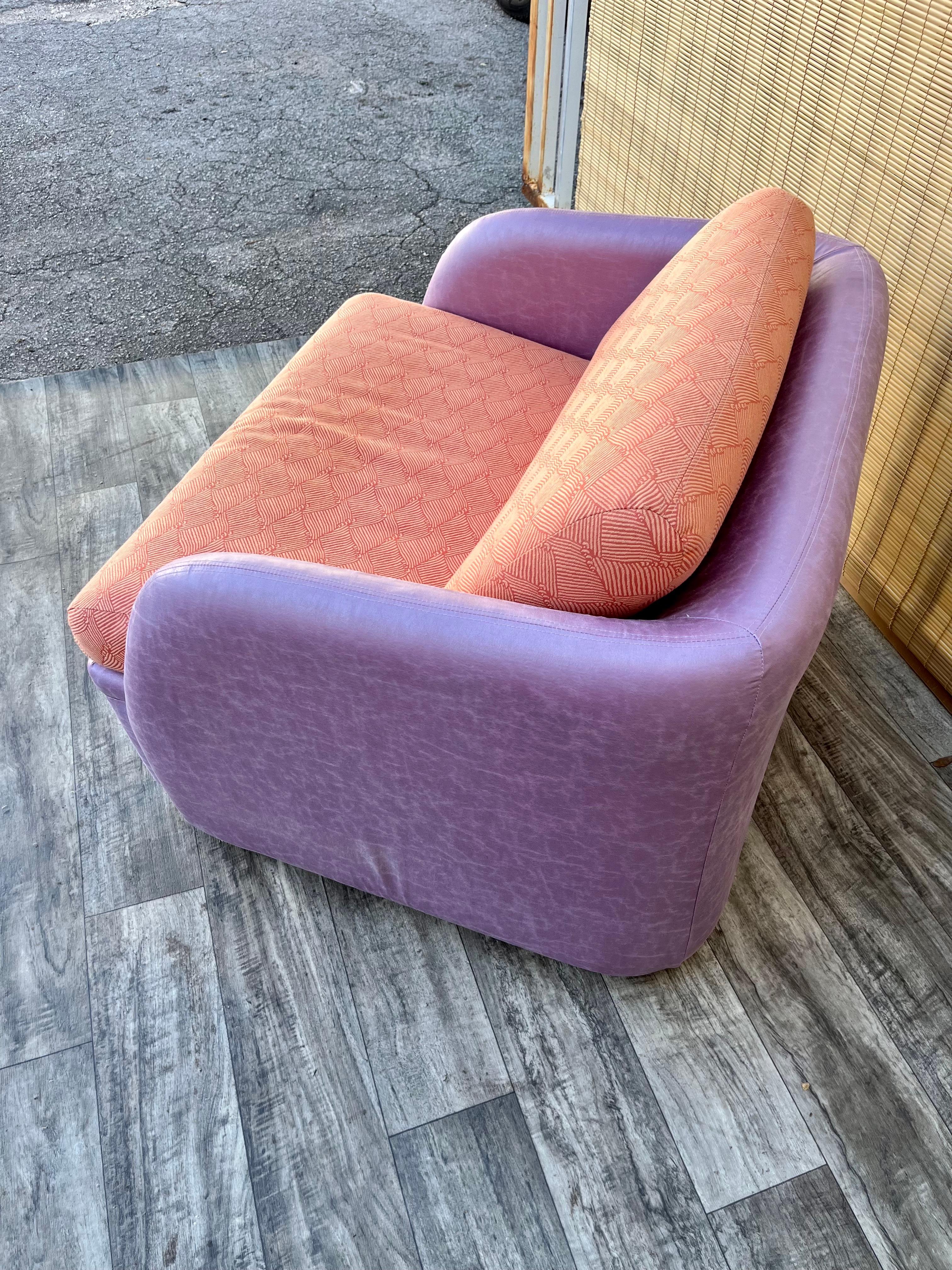 Postmodern Sleeper Lounge Chair and Ottoman by Thayer Coggin. Circa 1980s  5