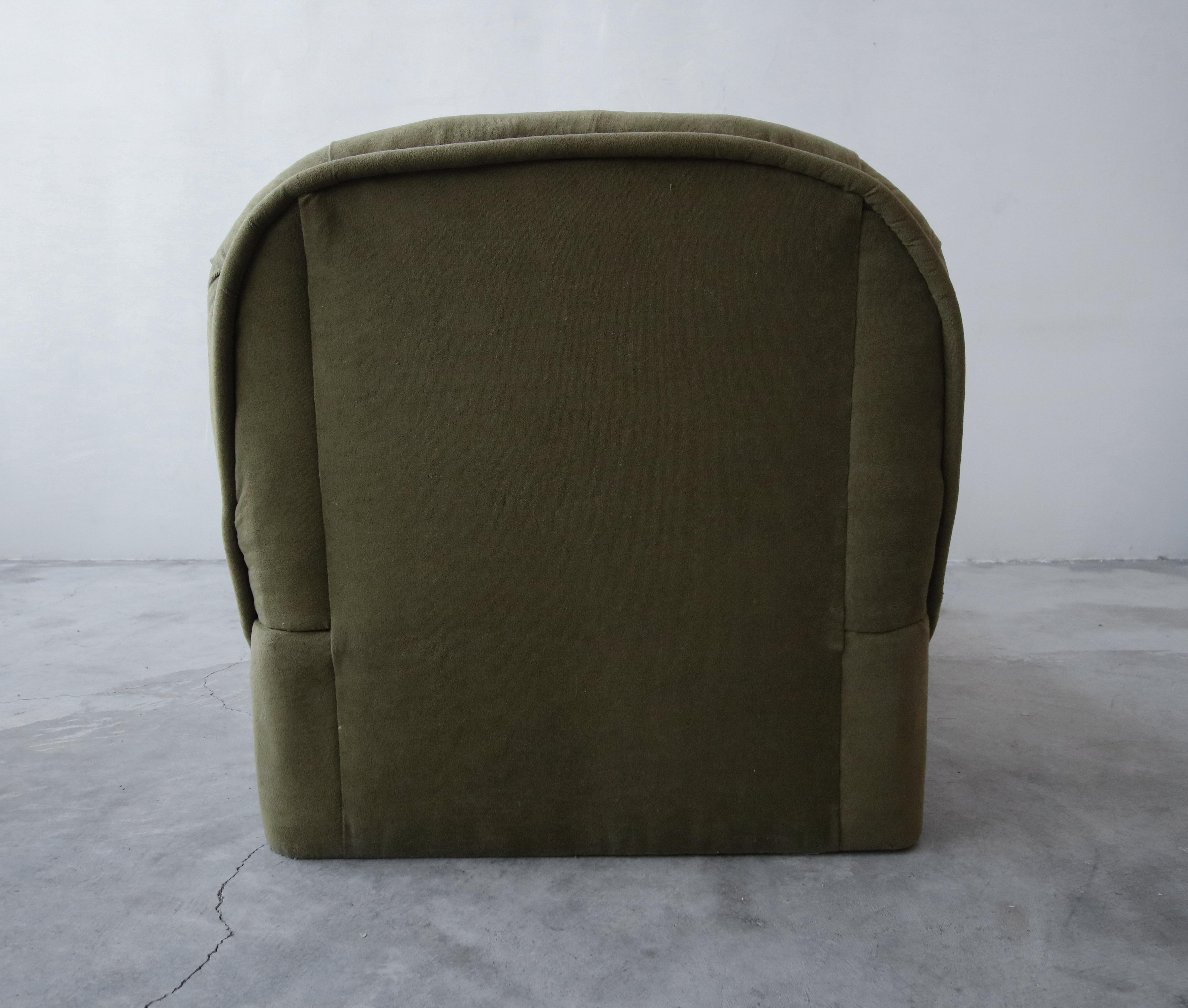 Fabric Postmodern Slipper Lounge Chair and Ottoman