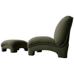 Postmodern Slipper Lounge Chair and Ottoman