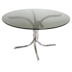 Postmodern Smoked Glass Dining Table Mod. Medusa by Studio Tetrarch, Italy 1970s