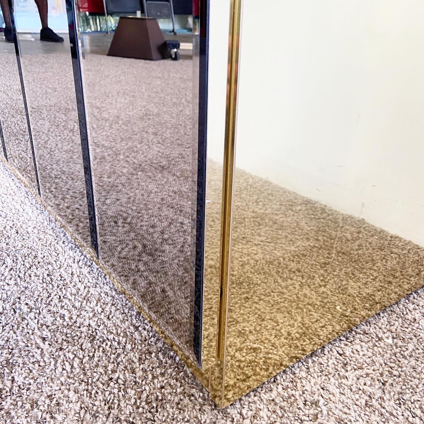 Postmodern Smoked Mirror and Gold Credenza 3