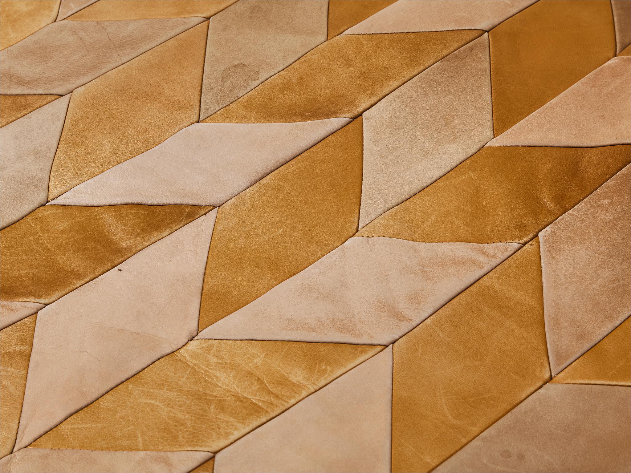 Canapé ou méridienne postmoderne en cuir patchwork 2