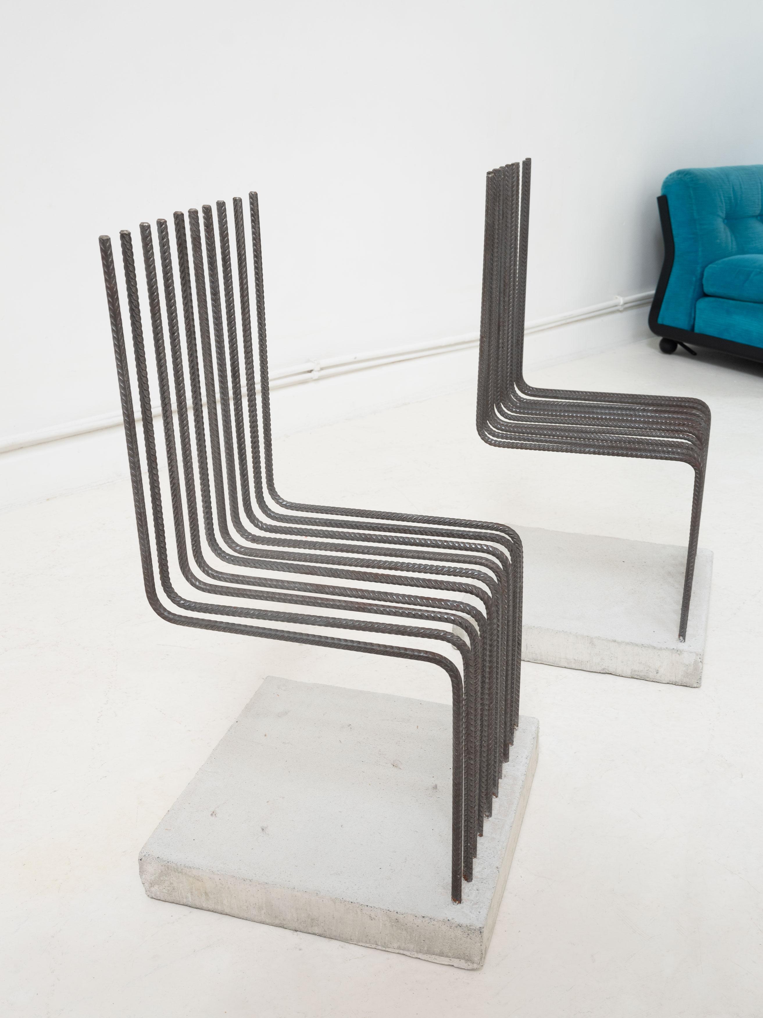 Late 20th Century Postmodern 'Solid Chairs' by Heinz Landes, Germany, 1986. For Sale