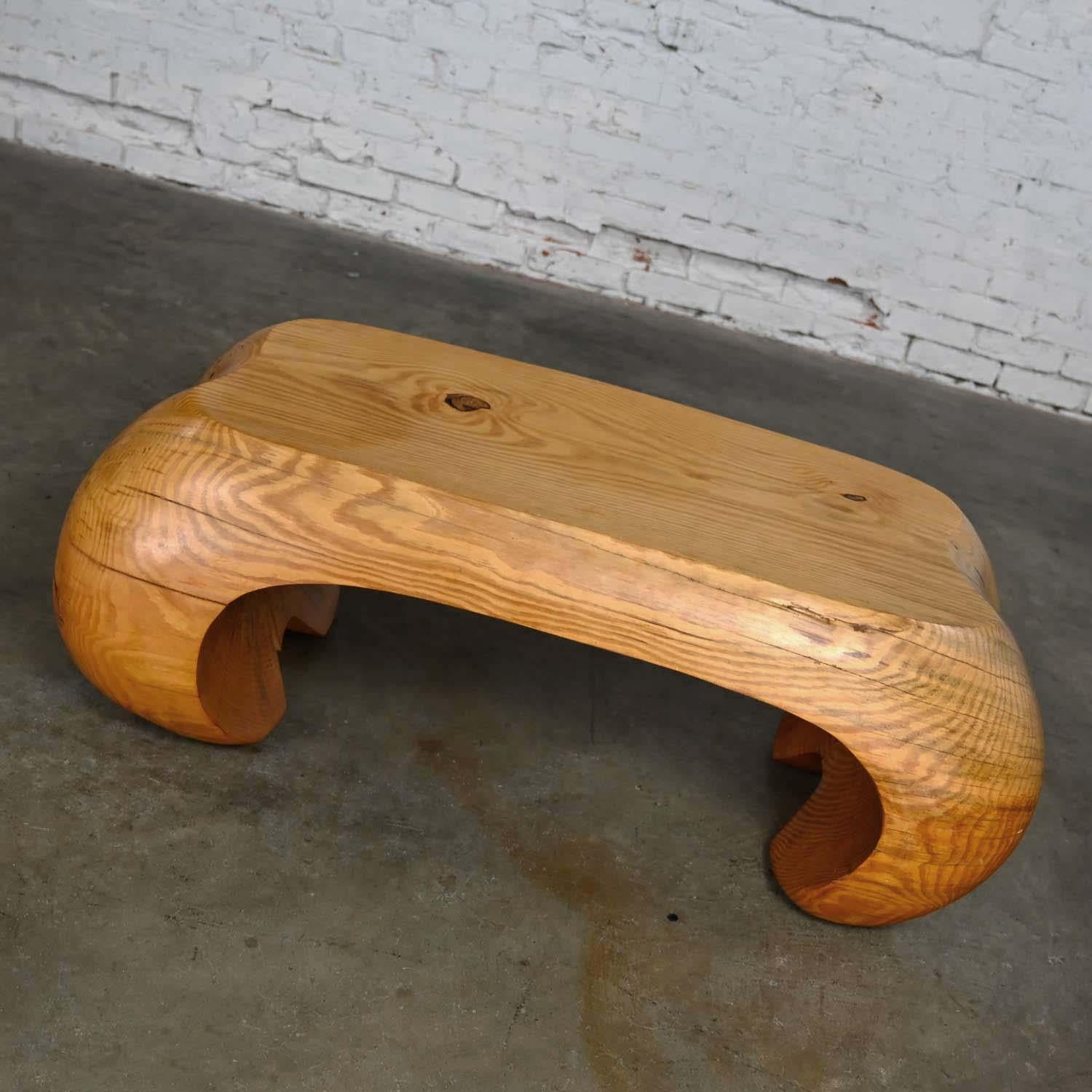 Postmodern Solid Heartwood Pine Bench or Coffee Table Style of Castle or Gromoll 4