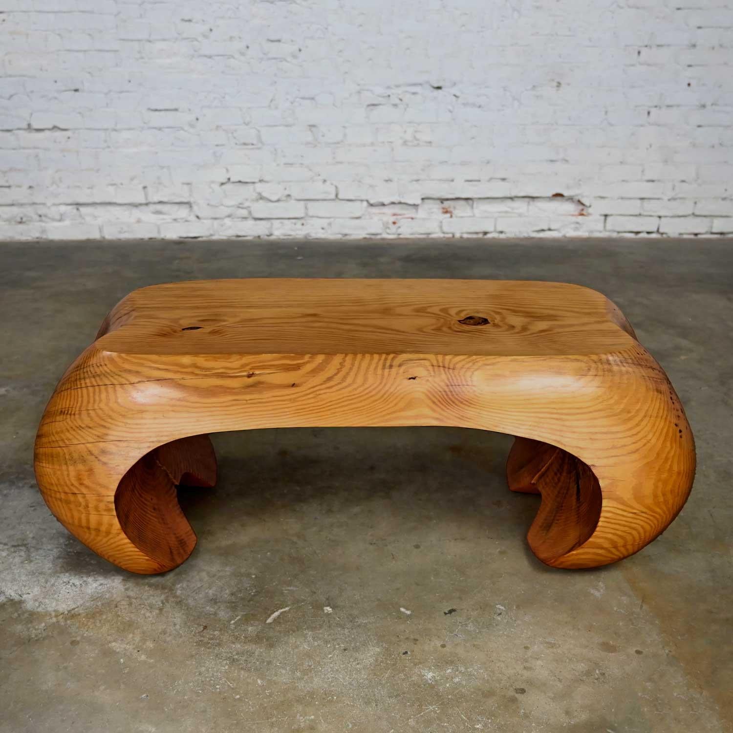 Postmodern Solid Heartwood Pine Bench or Coffee Table Style of Castle or Gromoll 5