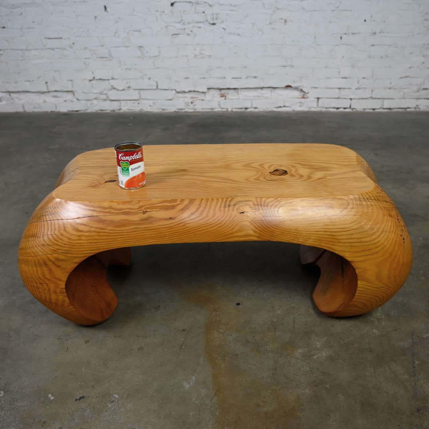 Postmodern Solid Heartwood Pine Bench or Coffee Table Style of Castle or Gromoll 9