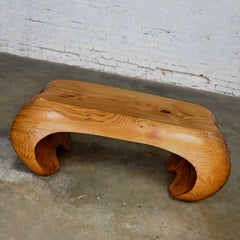 Postmodern Solid Heartwood Pine Bench or Coffee Table Style of Castle or Gromoll