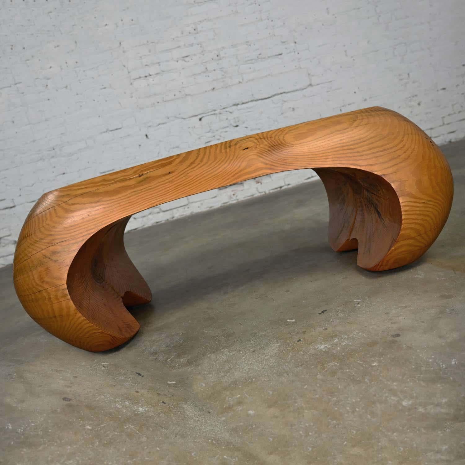Post-Modern Postmodern Solid Heartwood Pine Bench or Coffee Table Style of Castle or Gromoll