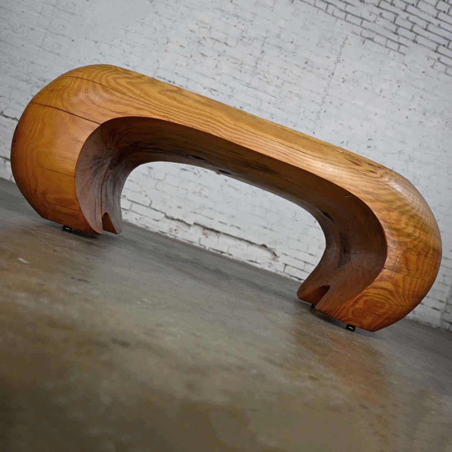 Unknown Postmodern Solid Heartwood Pine Bench or Coffee Table Style of Castle or Gromoll