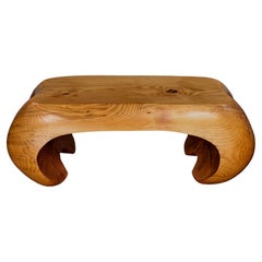 Postmodern Solid Heartwood Pine Bench or Coffee Table Style of Castle or Gromoll