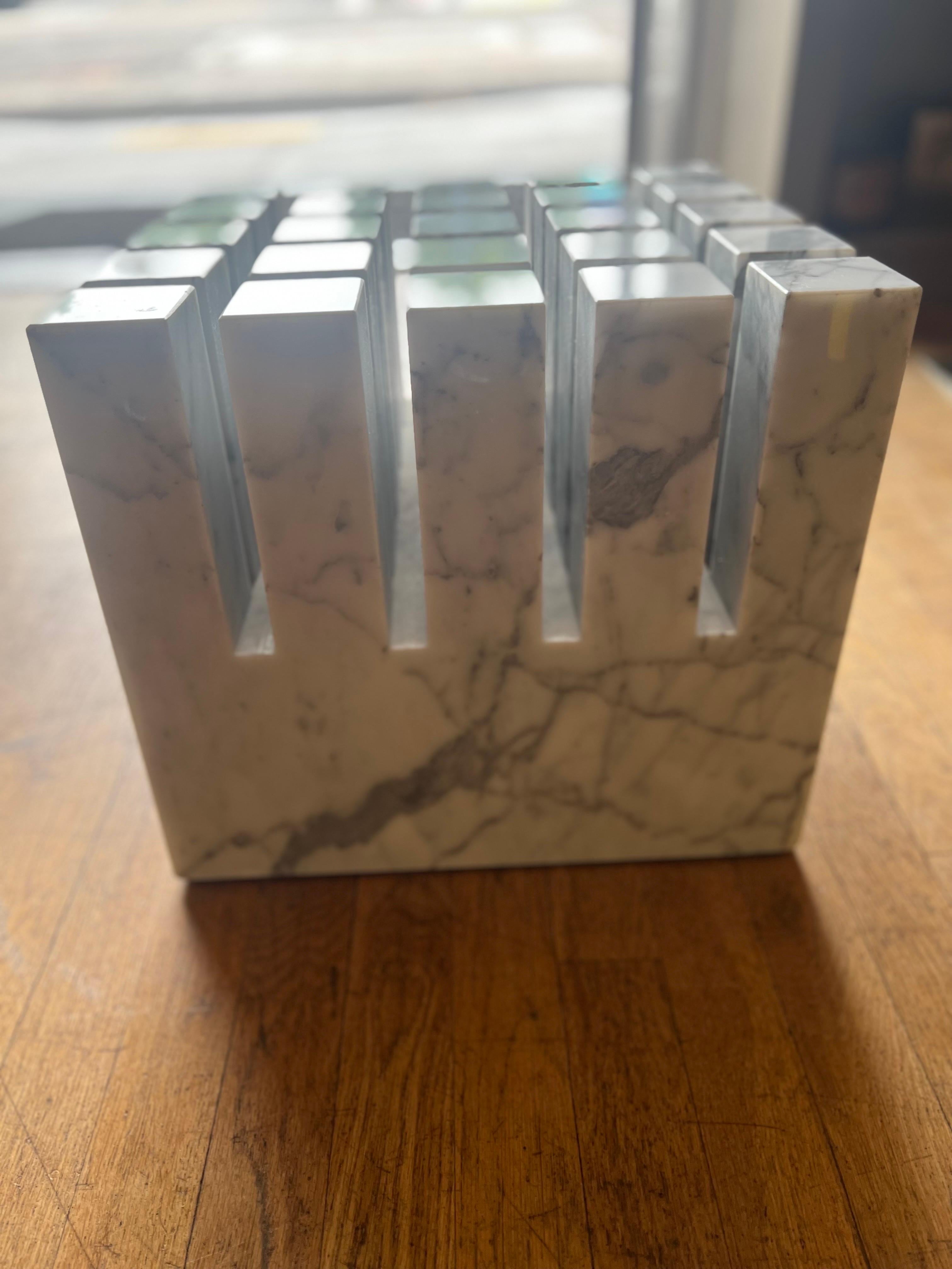  Postmodern solid Italian Carrara Marble Coffee/Cocktail Table Base/Pedestal 3