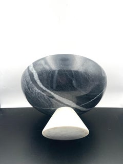 Postmodern Solid Marble Massive Italian Footed Compote Bowl