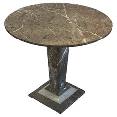 Postmodern Solid Marble Rare Cocktail End Table Memphis era