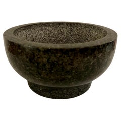 Postmodern Solid Polished Granite Massive Italian Footed Compote Bowl