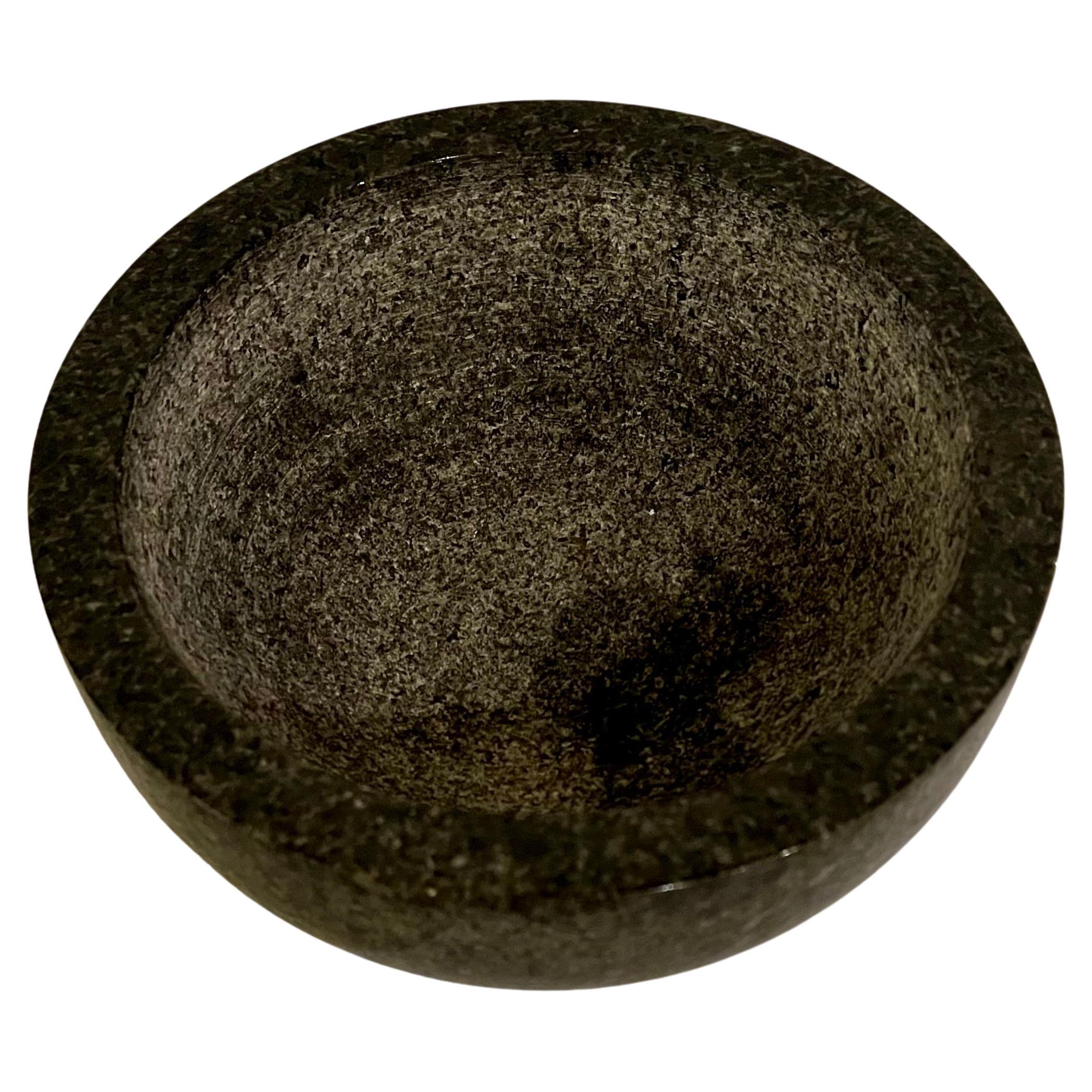 Post-Modern Postmodern Solid Polished Granite Massive Italian Footed Compote Bowl For Sale