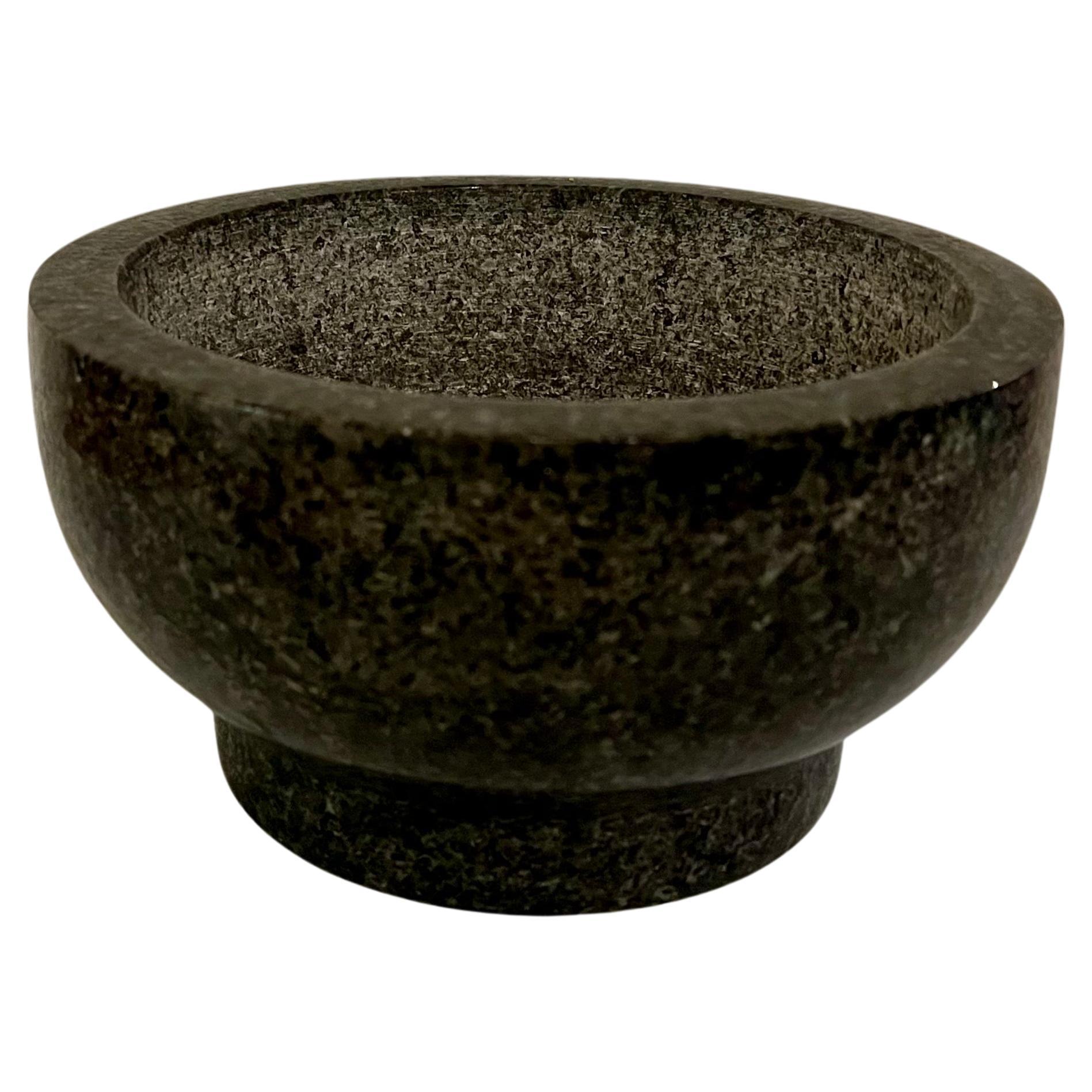 20th Century Postmodern Solid Polished Granite Massive Italian Footed Compote Bowl For Sale