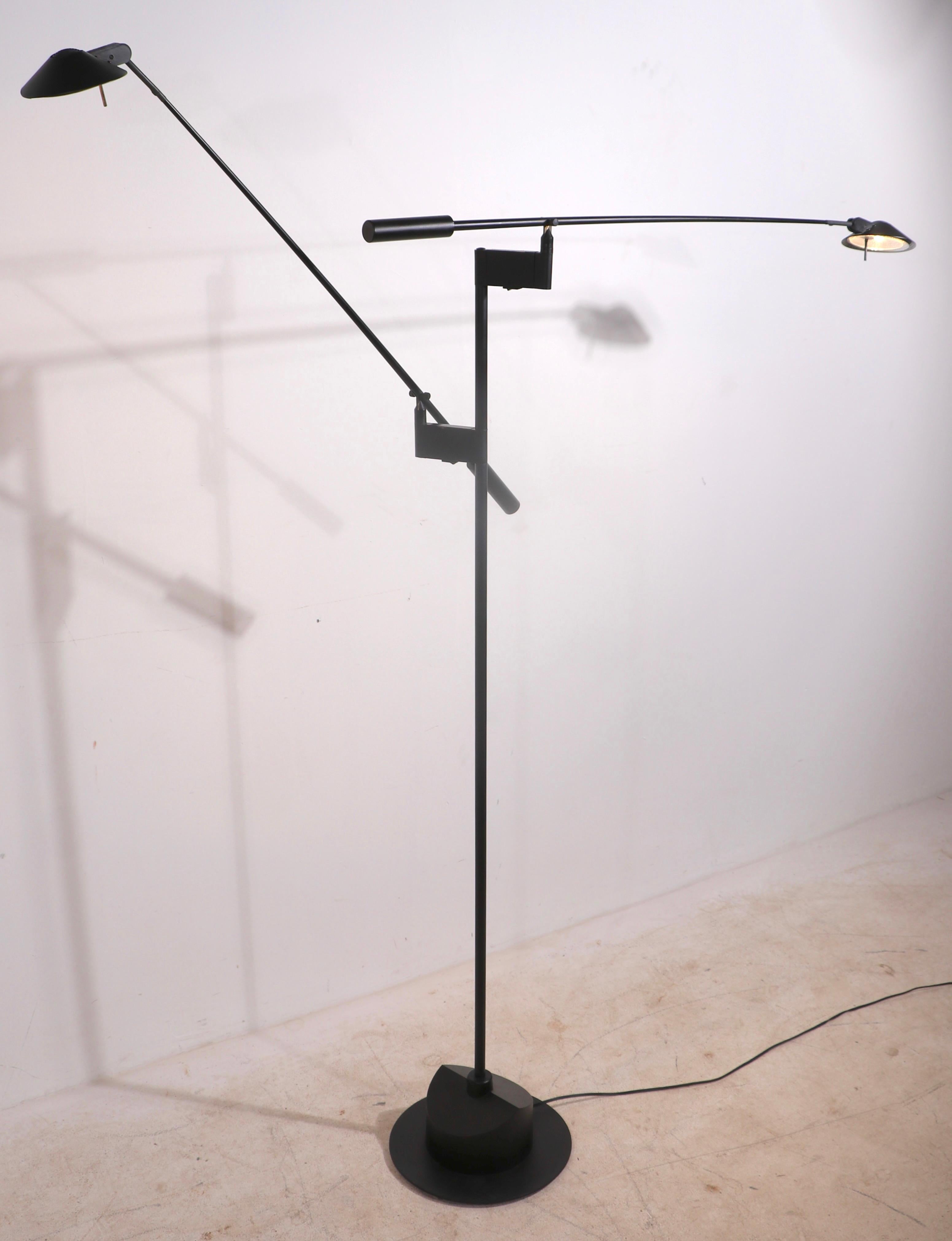 Post-Modern Postmodern Sonneman for Kovacs Two Light Anglepoise Halogen  Floor Lamp