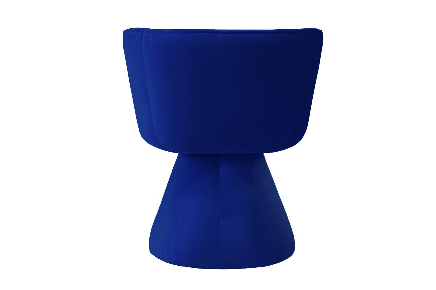 Post-Modern Postmodern Space Age Blue Velvet Dining Chair Coraje For Sale