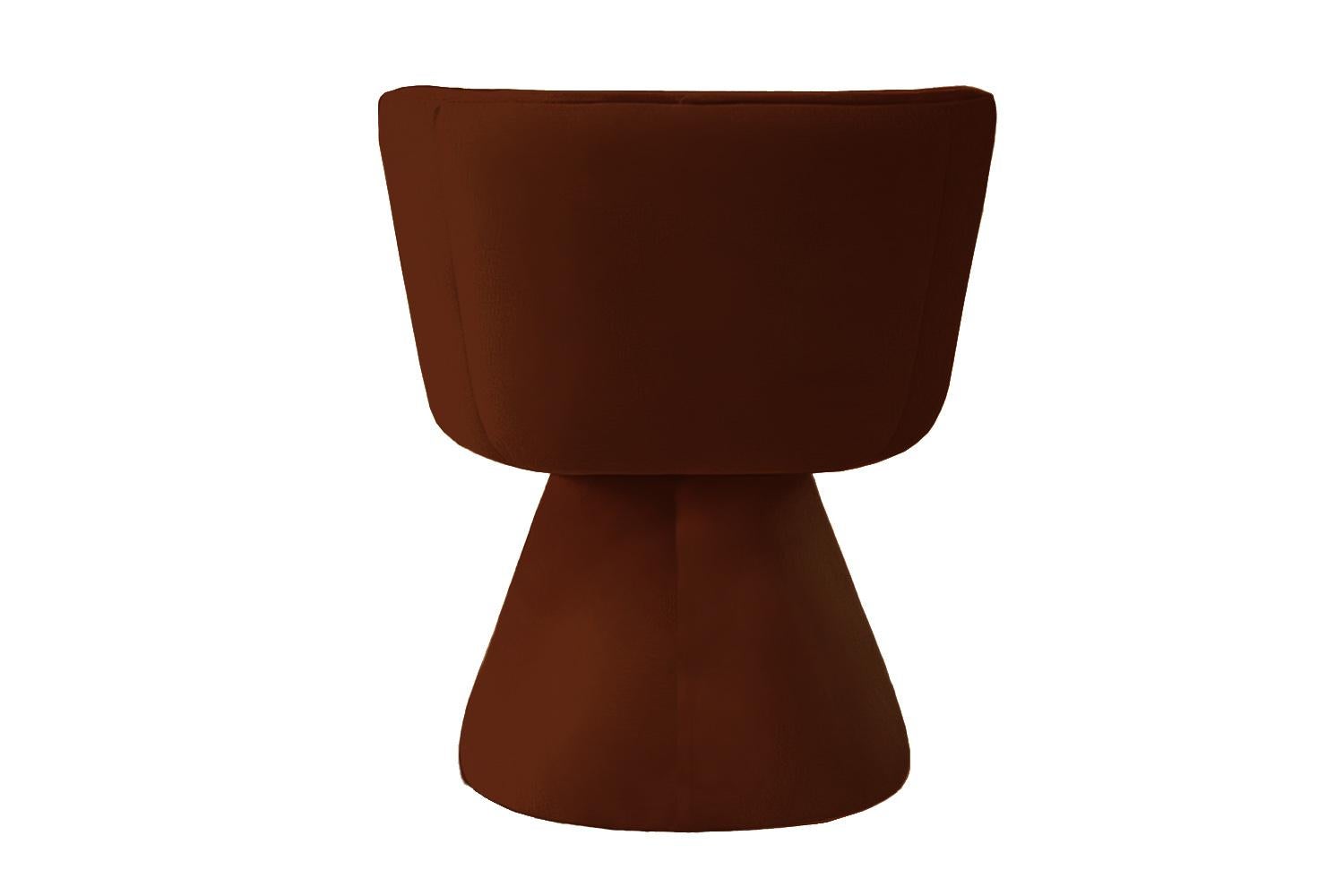 Post-Modern Postmodern Space Age Brown Velvet Dining Chair Coraje For Sale
