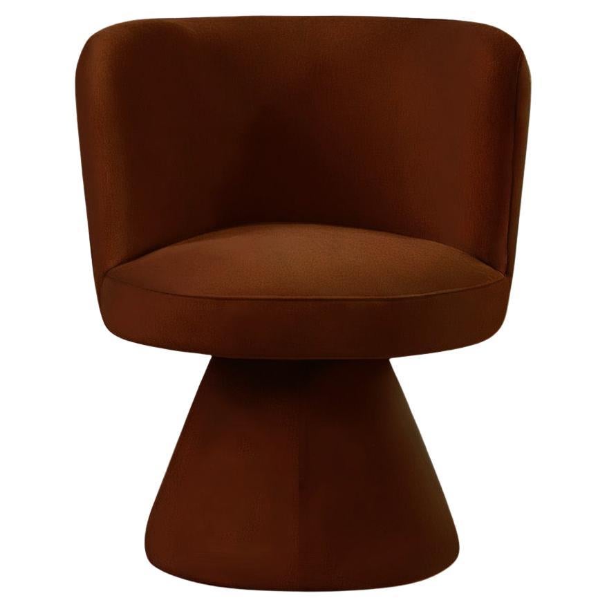 Postmodern Space Age Brown Velvet Dining Chair Coraje
