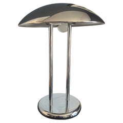 Postmodern Space Age Chrome Mushroom Table Lamp in the Style of Gae Aulenti