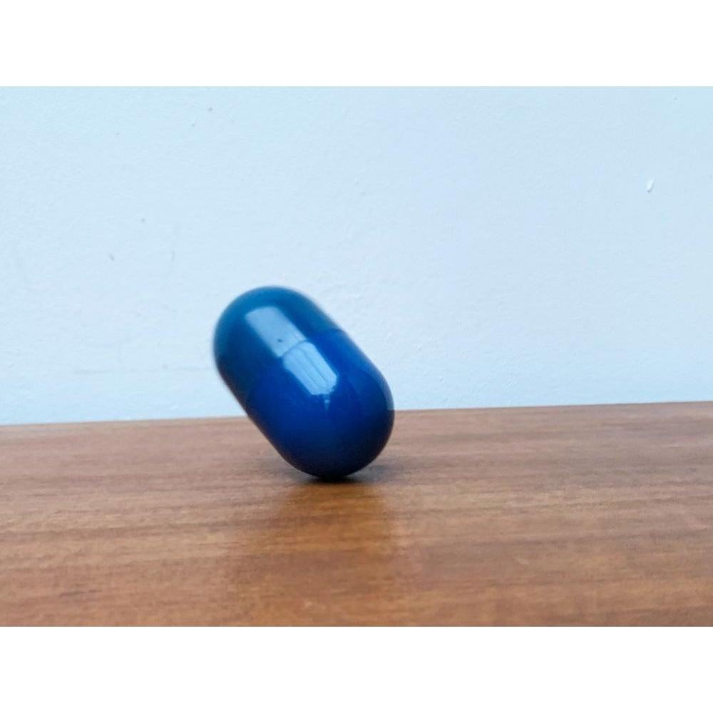 Post-Modern Postmodern Space Age Deutsche Bank Pill Shaped Balancing Penny Bank, 1970s For Sale