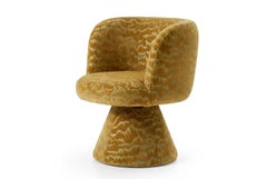 Postmodern Space Age Mustard Sage Swivel Dining Chair Coraje