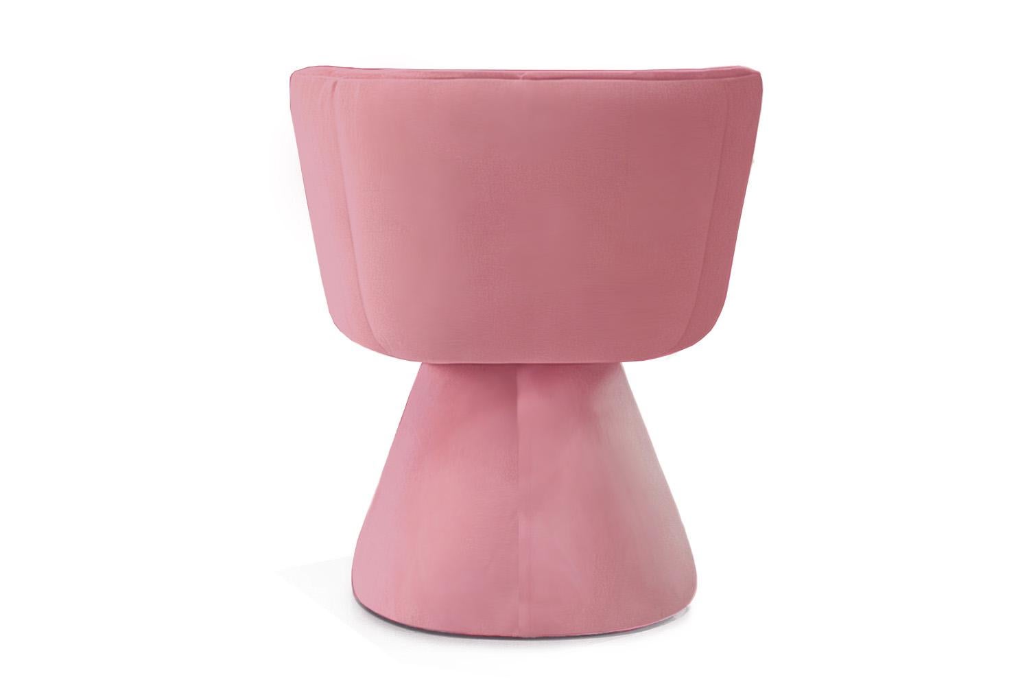 Post-Modern Postmodern Space Age Pink Velvet Dining Chair Coraje For Sale