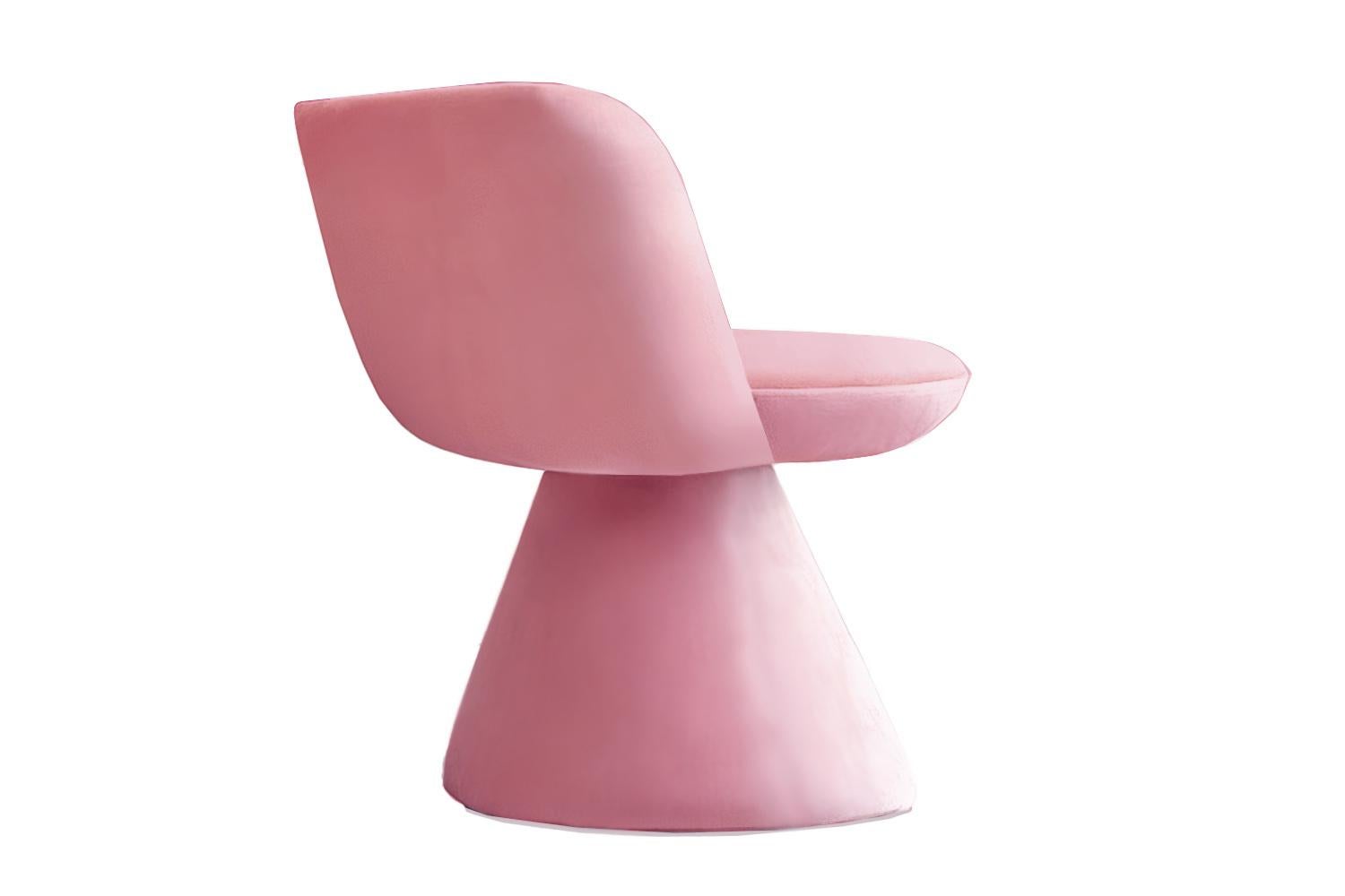 Spanish Postmodern Space Age Pink Velvet Dining Chair Coraje For Sale