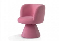Postmodern Space Age Pink Velvet Dining Chair Coraje